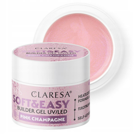 CLARESA Żel budujący do paznokci Soft&Easy PINK CHAMPAGNE - 90g