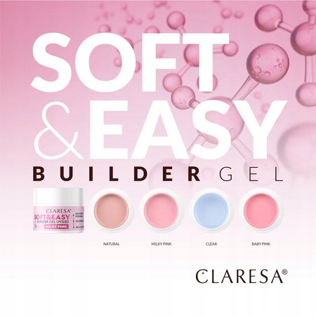 CLARESA Żel budujący do paznokci Soft&Easy NATURAL - 12g - MAŁY