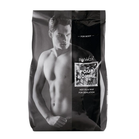 ITALWAX Wosk twardy do depilacji granulki POUR HOMME BLACK - 1000g