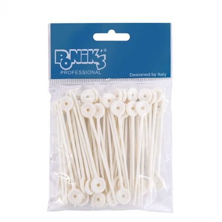 PONIK'S Szpilki do wałków Plastikowe Białe 36 sztuk - CS023