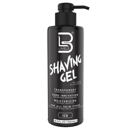 L3VEL3 Żel do golenia Shaving Gel ICE - 500ml - Biały