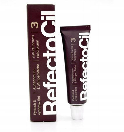 REFECTOCIL Henna żelowa BRĄZOWA 3 + Woda Scandic Line 2% + Pędzelek + Kieliszek