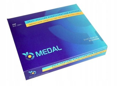 MEDAL Torebki do sterylizacji foliowo-papierowe 57mm x 100mm - 200 sztuk