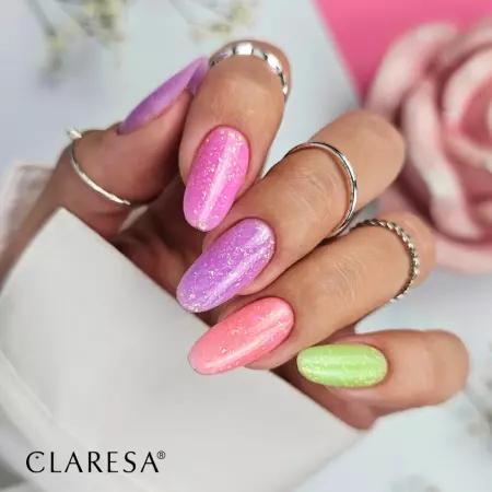 CLARESA Żel w butelce do paznokci BRUSH EASY GEL - GLITTER VIOLET - 5g