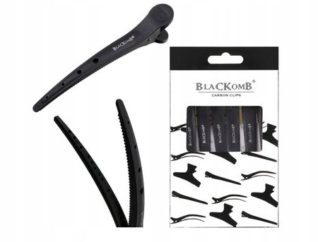 BLACKOMB Klipsy fryzjerskie do włosów KARBONOWE - 6 sztuk - CK023