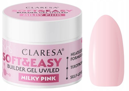 CLARESA Żel budujący Soft&Easy MILKY PINK - 90g - DUŻY