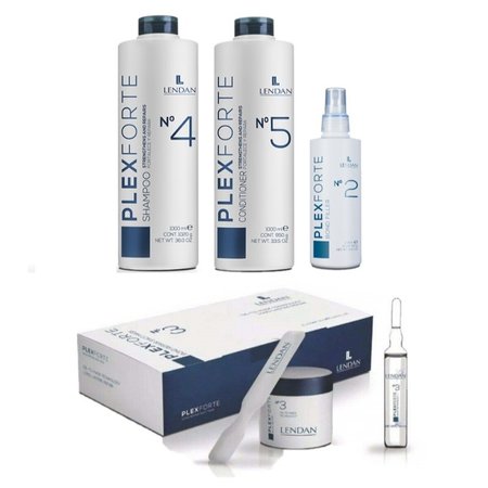 Zestaw LENDAN do włosów zniszczonych Szampon + Odżywka + Spray PLEX - 2x1000ml + 200ml + Ampułki