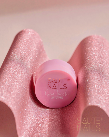 SAUTE NAILS Żel budujący do paznokci ONE TOUCH - GLITTER PINK - 30g