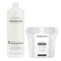 PROXIMUS Zestaw Rozjaśniacz do włosów FLASH BLONDE + Emulsja utleniająca oxydant 1,5%