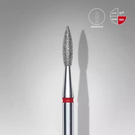 STALEKS Frez diamentowy PŁOMYK ostry czerwony EXPERT 2,1/8mm - FA11R021/8