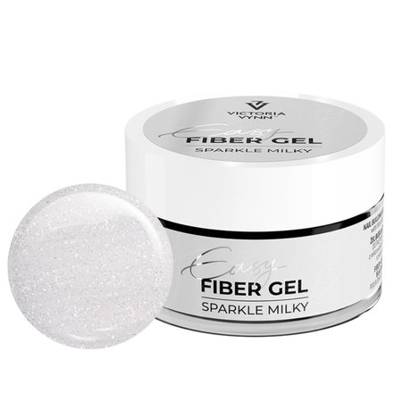 VICTORIA VYNN  Żel budujący z mikrowłóknem i drobinkami EASY FIBER GEL Sparkle Milky - 15ml - MAŁY