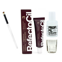 REFECTOCIL Henna żelowa BRĄZ 3 + Woda Kallos 3% + Pędzelek + Kieliszek