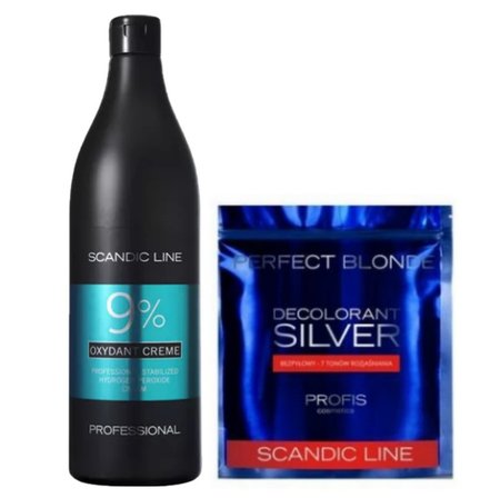 Zestaw SCANDIC Rozjaśniacz do włosów 500g + Utleniacz Oxydant 9% - 1000ml