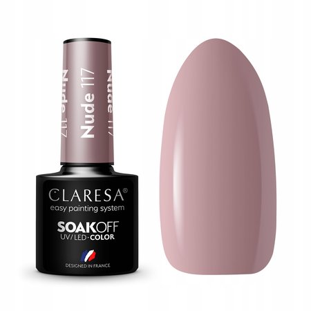 CLARESA Lakier hybrydowy NUDE 117 - 5g