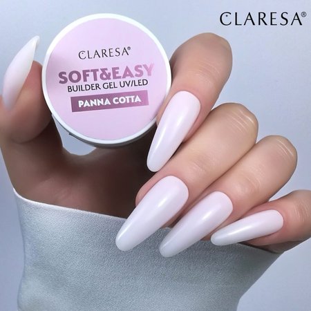 CLARESA Żel budujący do paznokci Soft&Easy PANNA COTTA - 90g - DUŻY