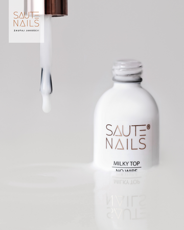 SAUTE NAILS Top hybrydowy MILKY TOP No Wipe - 8ml