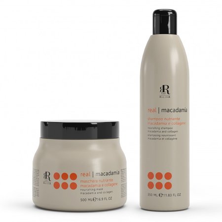 RR LINE Zestaw do włosów suchych i zniszczonych MACADAMIA - 350ml + 500ml