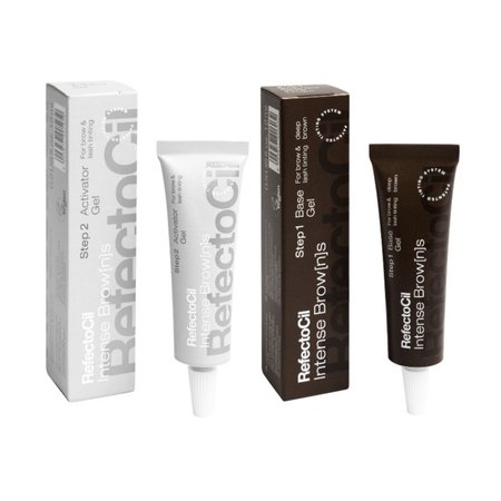 ZESTAW Refectocil do koloryzacji brwi AKTYWATOR + DEEP BROWN - 2x15ml