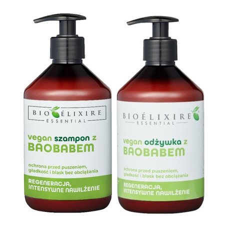 BIOELIXIRE Zestaw do włosów zniszczonych BAOBAB - 2x500ml