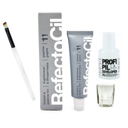 REFECTOCIL Henna żelowa GRAFITOWA 1.1 + Woda Kallos 3% + Pędzelek + Kieliszek