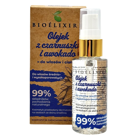 BIOELIXIRE Olejek z czarnuszki i awokado do włosów i ciała - 50ml