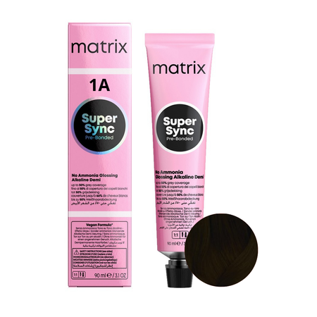 MATRIX Toner do włosów SUPER SYNC 1A - Niebiesko Popielata Czerń - 90ml