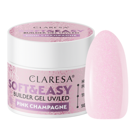 CLARESA Żel budujący do paznokci Soft&Easy PINK CHAMPAGNE - 90g - DUŻY