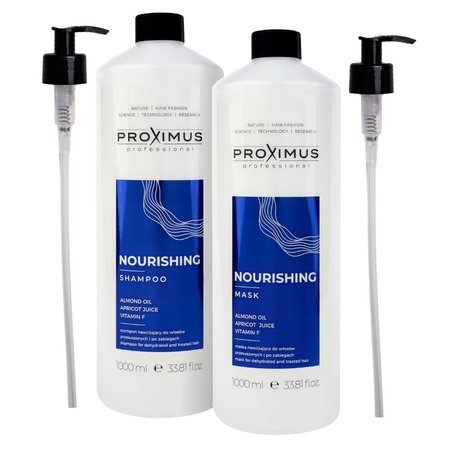 PROXIMUS Szampon + Maska do włosów przesuszonych NOURISHING 1000ml + 2x pompka