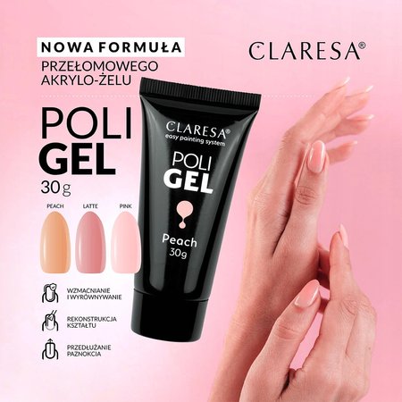 CLARESA Żel budujący do paznokci POLI GEL Pink - 30g