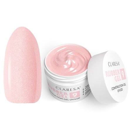 CLARESA Żel budujący do paznokci RUBBER GEL 9 - 45g - ŚREDNI