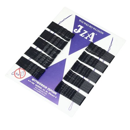 IZA Wsuwki do włosów dwie kulki CZARNE POŁYSK 5cm - 100 sztuk - 305/100