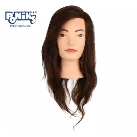 PONIK'S Główka fryzjerska damska Włos naturalny brąz - GL03