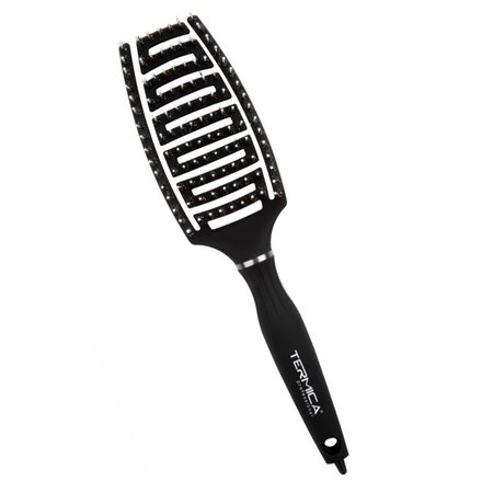 TERMICA Szczotka do rozczesywania włosów FLEX M EVO Nylon + Dzik - CZARNA