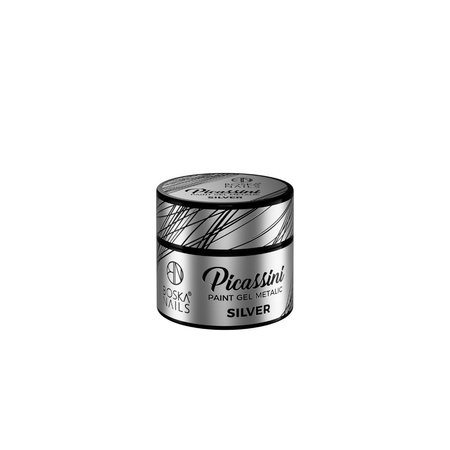 BOSKA NAILS Żel do zdobień paznokci Picassini Metalic SILVER - 5ml