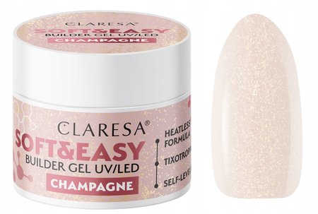 CLARESA Żel budujący do paznokci Soft&Easy CHAMPAGNE - 90g - DUŻY