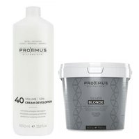 PROXIMUS Zestaw Rozjaśniacz do włosów SILVER BLONDE + Emulsja utleniająca oxydant 12%