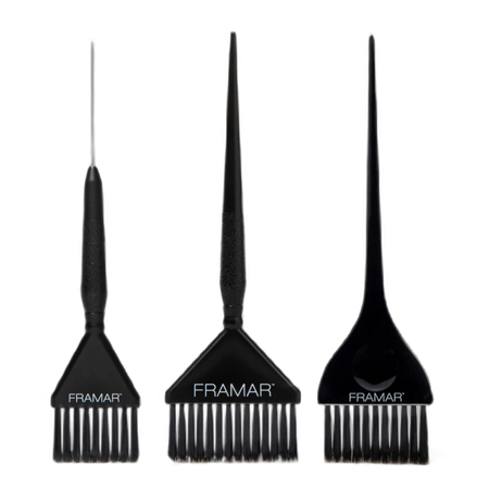 FRAMAR Zestaw pędzli do koloryzacji FAMILY PACK Czarne 3 sztuki - HB-FP-BLK