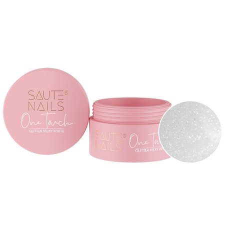 SAUTE NAILS Żel budujący do paznokci ONE TOUCH - GLITTER MILKY WHITE - 30g