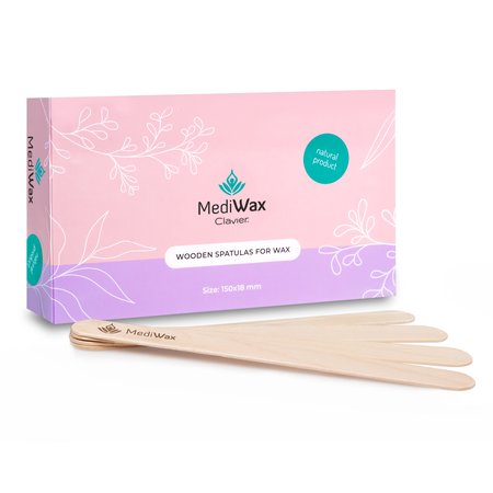 CLAVIER Szpatułki do wosku drewniane MediWax 150x18mm - 100 sztuk