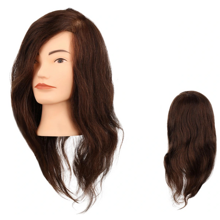 PONIK'S Główka fryzjerska damska Włos naturalny brąz - GL03