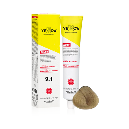 ALFAPARF YELLOW Farba do włosów 9.1 - Bardzo jasny popielaty blond - 100ml - NOWA