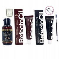 REFECTOCIL Henna żelowa CZARNA 1 + BRĄZOWA 3 + Woda Scandic Line 2% + Pędzelek + Kieliszek