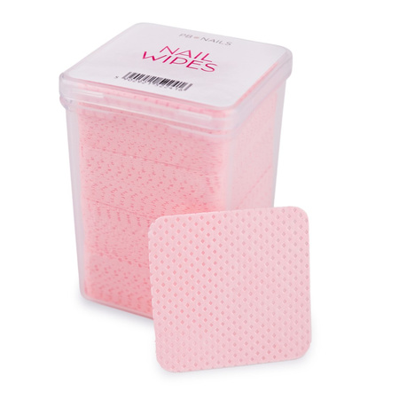 PB NAILS Waciki bezpyłowe perforowane do paznokci NAIL WIPES różowe - 200 sztuk