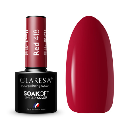 CLARESA Lakier hybrydowy RED 418 - 5g