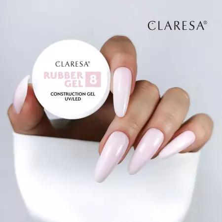 CLARESA Żel budujący do paznokci RUBBER GEL 8 - 45g - ŚREDNI