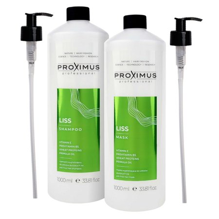 PROXIMUS Szampon + Maska do włosów puszących się LISS 2x1000ml + 2x pompka