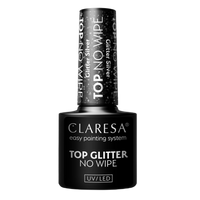 CLARESA Top hybrydowy GLITTER SILVER No Wipe - 5g