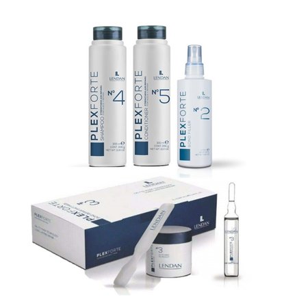 Zestaw LENDAN do włosów zniszczonych Szampon + Odżywka + Spray PLEX - 2x300ml + 200ml + Ampułki