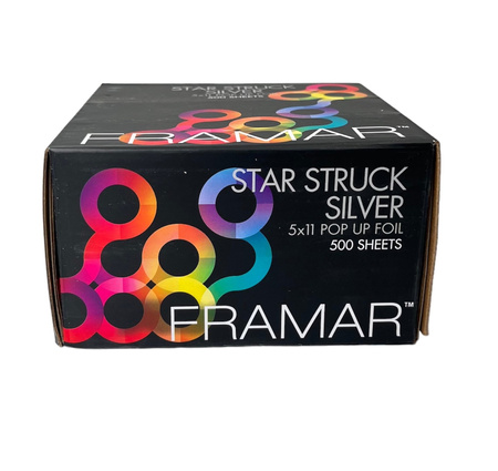 FRAMAR Folia aluminiowa w paskach STAR STRUCK SILVER - 500 szt.