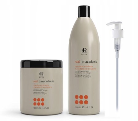 RR LINE Zestaw do włosów zniszczonych MACADAMIA  Szampon + Maska - 2x1000ml